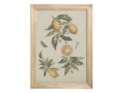 Tavla kanvas med citron träram natur Chic Antique