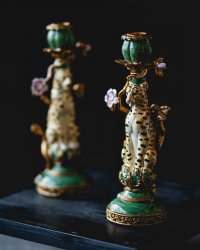 Ljusstake Leopard exotisk poly från A lot decoration