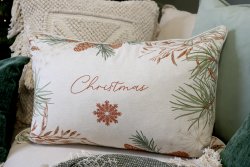 Kuddfodral Christmas julkudde 40x60 cm linne Chic Antique