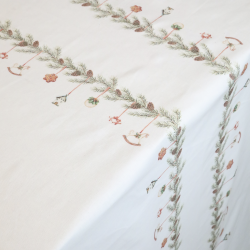 Julduk Aix vit med grön girlang Chic Antique