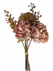 Konstgjord blombukett lila/rosa hortensia Speedtsberg