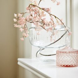 Glasskål med lock rosa dekoration Speedtsberg