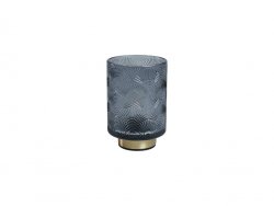 LED-lampa ljuslykta blå glas art deco Speedtsberg