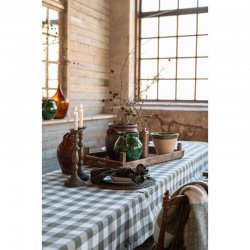 Duk Moa grön storrutig 140x300 cm Fondaco