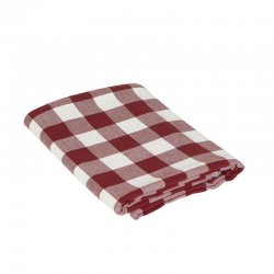 Storrutig duk Moa röd 140x300 cm Fondaco