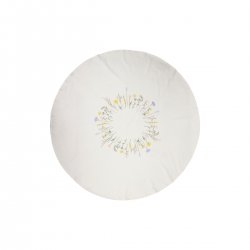 Rund vit duk med broderad blommor diameter 150 cm Speedtsberg