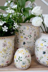 Påskägg Cavaillon blommigt keramikägg Chic Antique