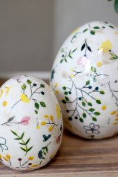 Påskägg Cavaillon blommigt keramikägg Chic Antique