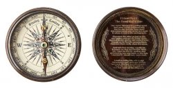 kompass gammaldags antikbehandlad mässing
