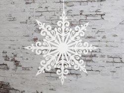 Snöflinga hängande med glitter i papper Chic Antique
