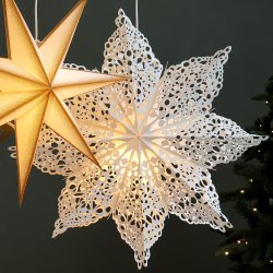 Adventsstjärna vit 60 cm pappersstjärna Chic Antique