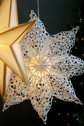 Adventsstjärna vit 60 cm pappersstjärna Chic Antique