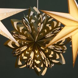 Adventsstjärna Olivgrön vit 45 cm Chic Antique