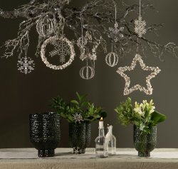 Julgransdekoration Fioretta snöflinga glas silver A lot deco