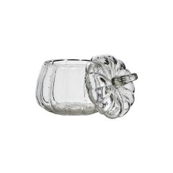 Glasburk pumpa pumpkin med lock klarglas Affari