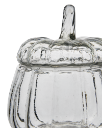 Glasburk pumpa pumpkin med lock klarglas Affari