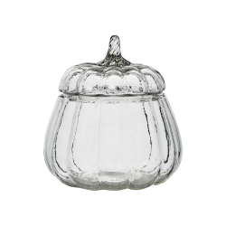Glasburk pumpa pumpkin med lock klarglas Affari