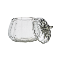 Glasburk pumpa pumpkin med lock klarglas Affari