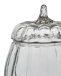 Glasburk pumpa pumpkin med lock klarglas Affari