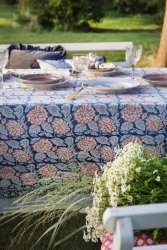 Rund duk Dahlia blue/red 160/220 cm Chamois