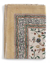 Duk Samode Ochre/Blue/Green bomullsduk Chamois