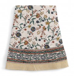 Rund duk Samode Ochre/Blue/Green 220 cm bomull från Chamois