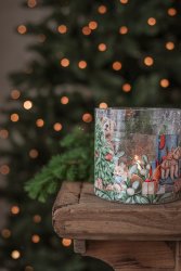 Ljuslykta A Christmas Saga i krackelerat glas från Majas Cottage