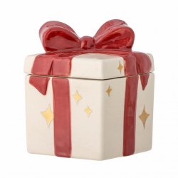 Keramikburk ask med lock Jolly julklapp Bloomingville