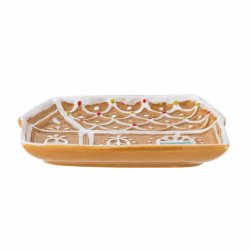 Fat pepparkakshus keramik brun/vit Bloomingville