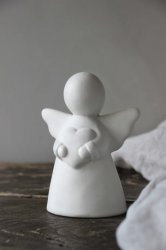 guardian angel liten ängel vit matt keramik från Majas Cottage