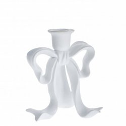 Ljusstake Serafina rosett vit med glitter Lene Bjerre