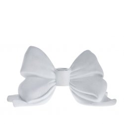 Ljusstake Bow Serfina vit polyresin rosett Lene Bjerre