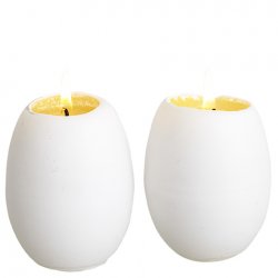påskljus äggformad ljus vit med gul insida affari