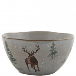 Skål Winter grå keramik med hjort från Miljögården