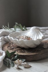 Bowl seashell skåla fat snäcka vit matt keramik från Majas Cottage