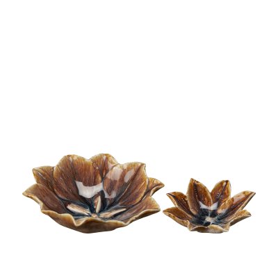 Fat Ellie brun keramik blomformad Wikholm Form