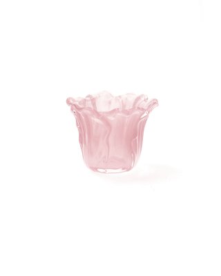 Ljuslykta Blomma värmeljus rosa glas A lot deco