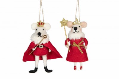 Julgransdekoration hängande ulldjur Kung & Drottning från A lot deco