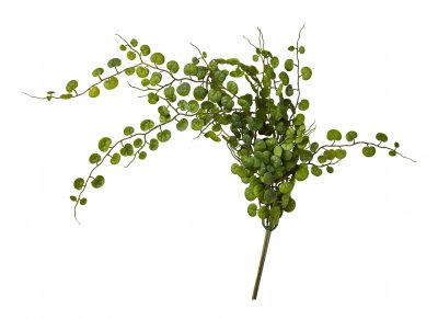 Hängande konstgjord grön växt plättar i luften