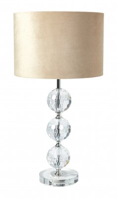 bordslampa kristall kulor beige lampskärm Speedtsberg