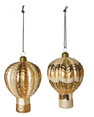 Julgransdekoration Luftballong guld i glas från Speedtsberg