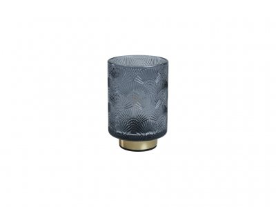 LED-lampa ljuslykta blå glas art deco Speedtsberg