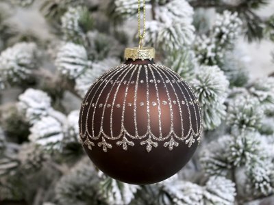 Julkula chokladbrun med glittrigt mönster från Chic Antique