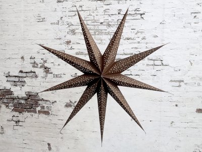 Adventsstjärna 90 cm choklad brun med glitter Chic Antique