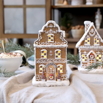 Pepparkakshus med LED belysning batteri Chic Antique