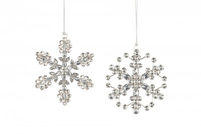 Julgransdekoration Fioretta snöflinga glas silver A lot deco