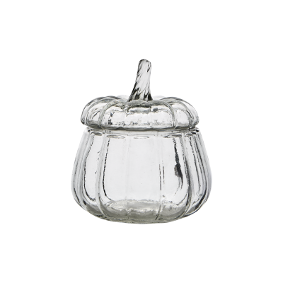 Glasburk pumpa pumpkin med lock klarglas Affari