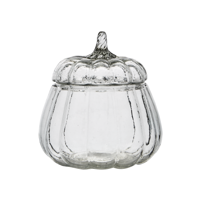 Glasburk pumpa pumpkin med lock klarglas Affari