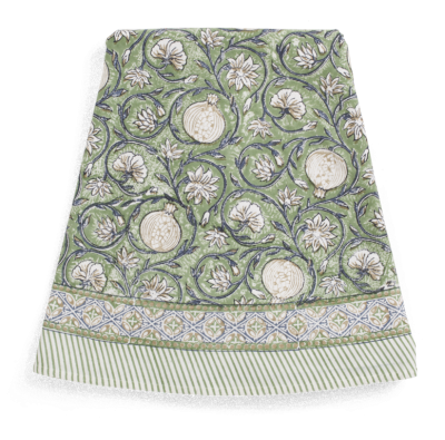 Rund duk Tangier Pomegranate Green Chamois
