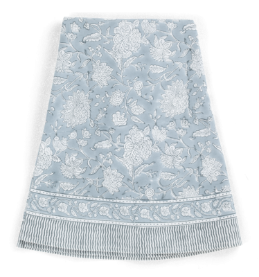Rund duk Indian Rose Dusty Blue ljusblå Chamois